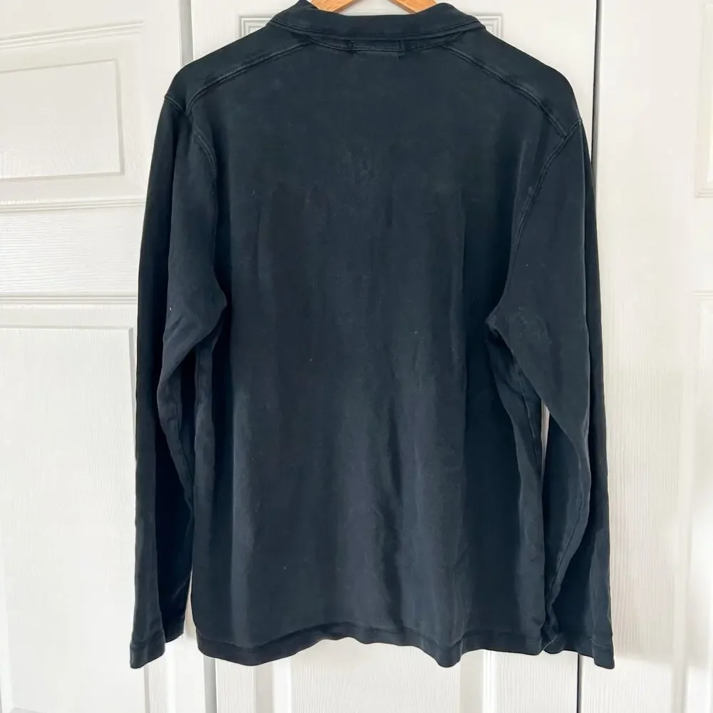 J.Crew Charcoal Black 1/4 Zip Pullover Sweatshirt Men’s Large EUC Vintage
